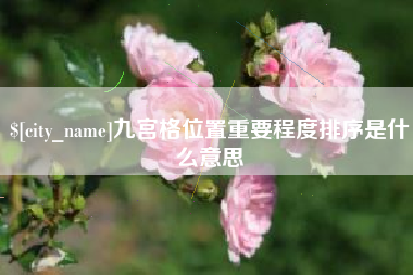 塔城九宫格位置重要程度排序是什么意思