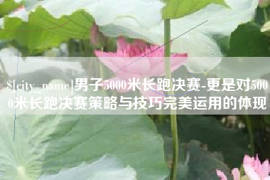 塔城男子5000米长跑决赛-更是对5000米长跑决赛策略与技巧完美运用的体现