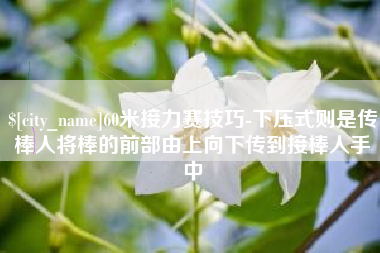 塔城60米接力赛技巧-下压式则是传棒人将棒的前部由上向下传到接棒人手中