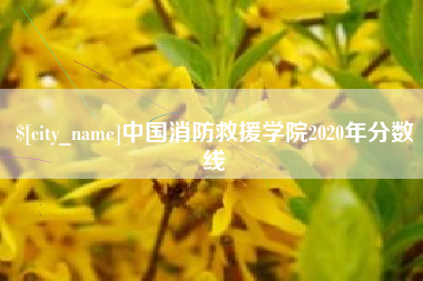 塔城中国消防救援学院2020年分数线