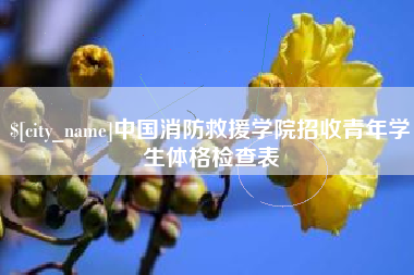 塔城中国消防救援学院招收青年学生体格检查表
